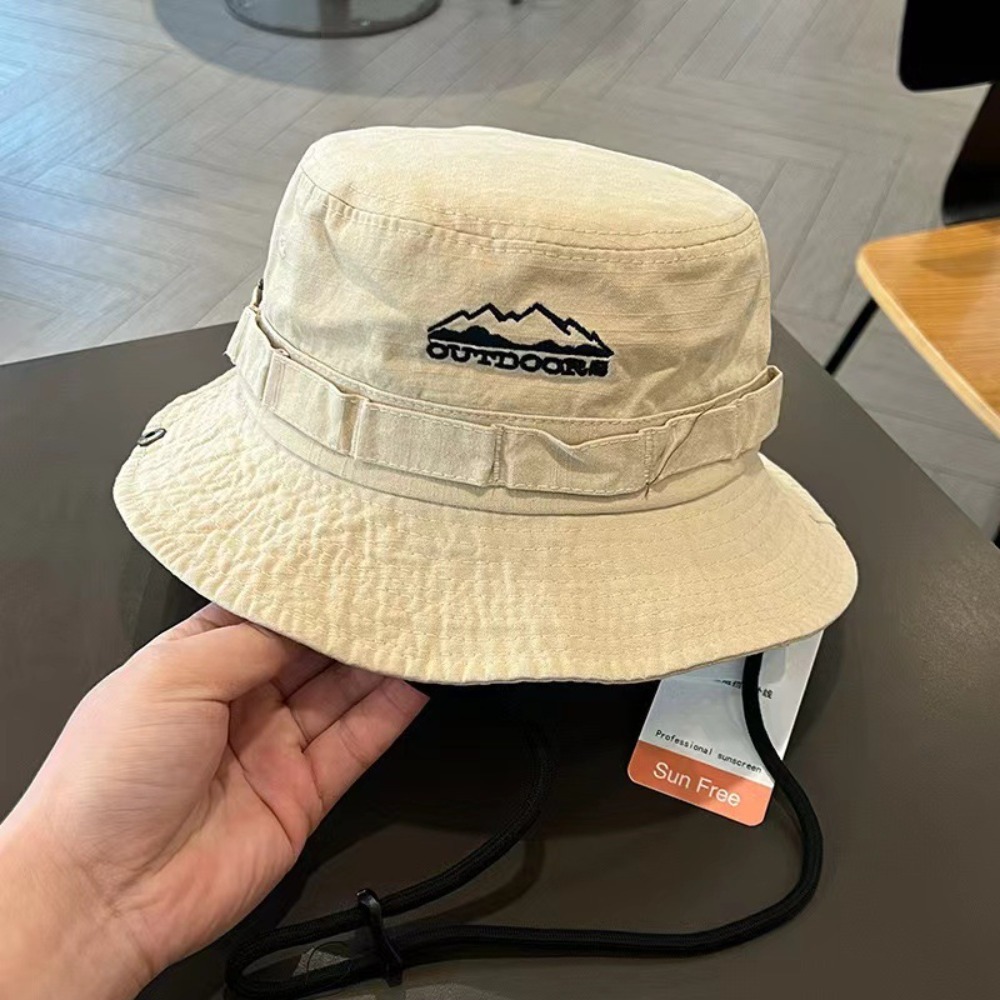 Bucket Hat Embroidered - Mode Bergketen Borduurwerk Vissershoed Unisex Zonbescherming