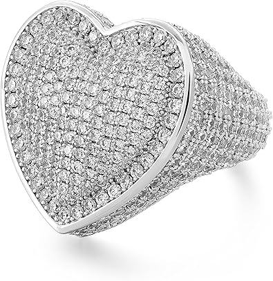 Street Fashion Rings - 925 verzilverd groot hart volledig micro
