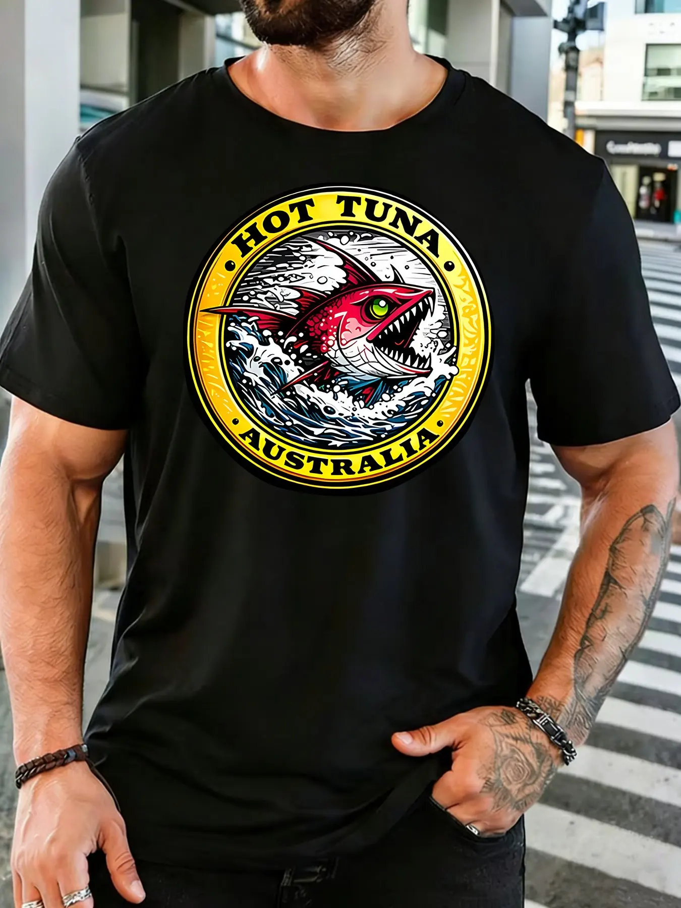 Street Fashion Australia - Herenshirt met retro Hot Tuna Australië