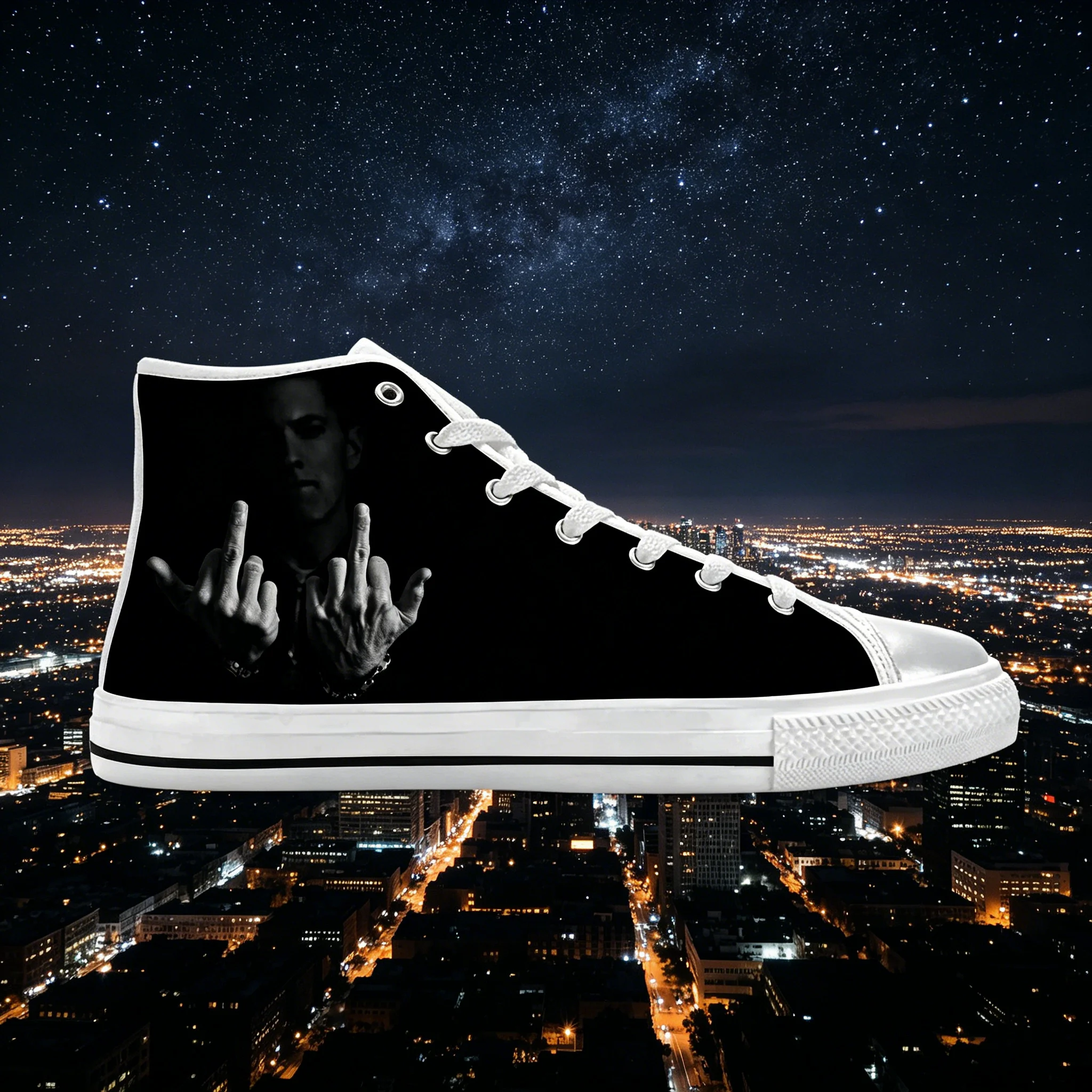 Street Fashion Hip Hop - Eminem Custom High Top Sneakers Hip