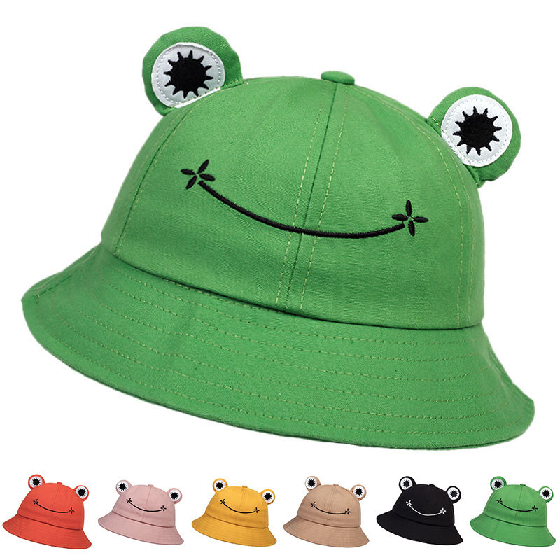 Bucket Hat Embroidered - 1pc Unisex Persoonlijkheid Kikkervormige Emmerhoed met