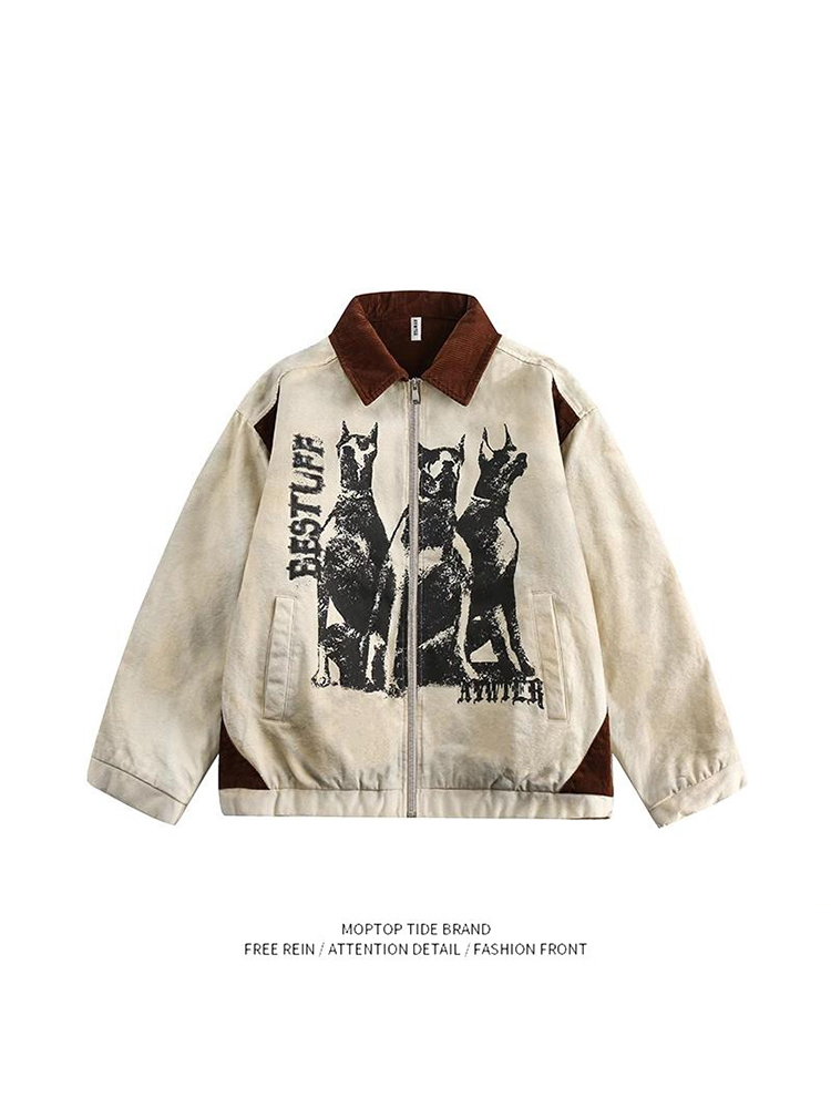 Street Fashion Culture - Amerikaanse stijl vintage vuile korte jas