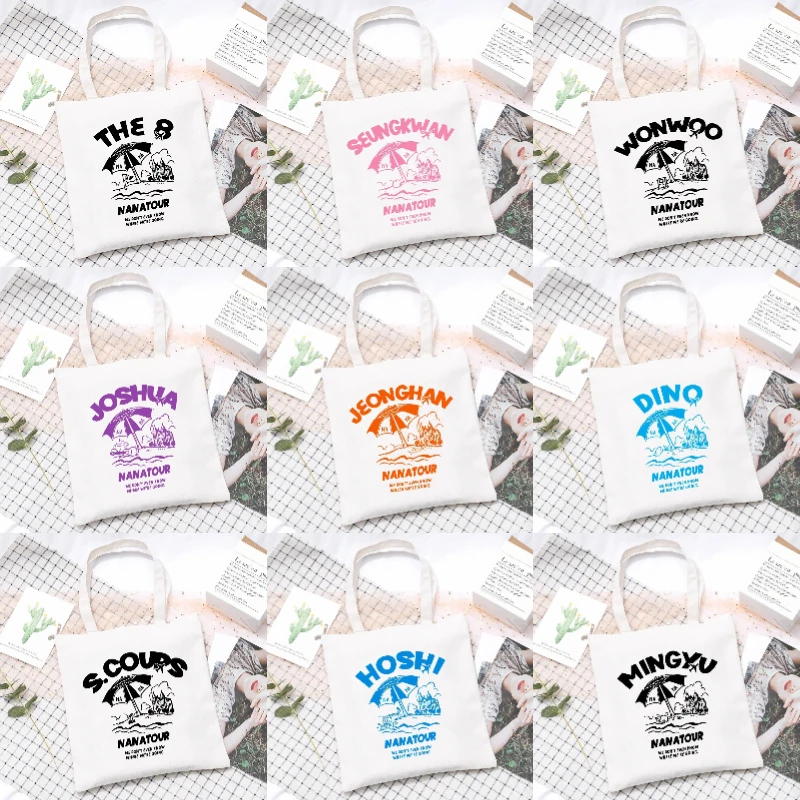 Tote Bag Canvas Print - Kpop Nanatour Schoudertas Zomer Eenvoudige Witte