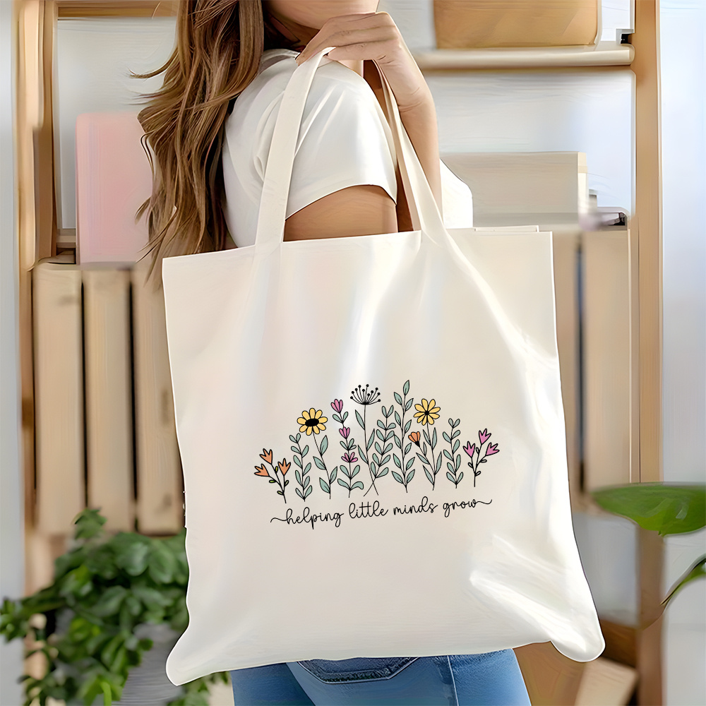 Tote Bag Canvas Print - 1-delige dubbelzijdig bedrukte 'Helping Your Little
