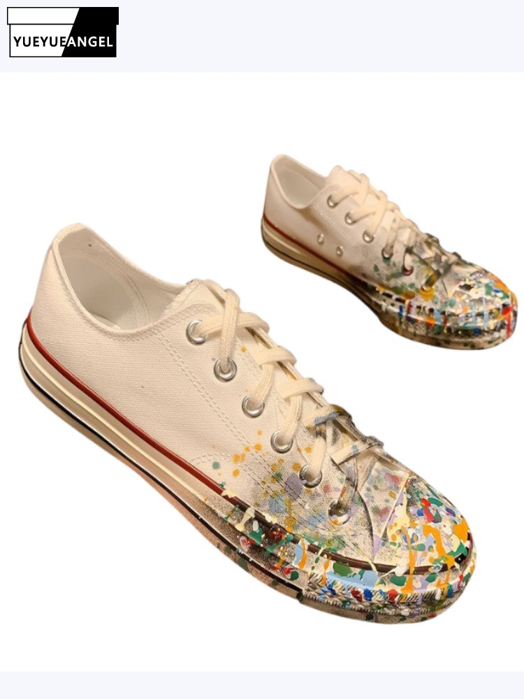 Street Fashion Styles - Dames lente nieuwe veterschoenen met geschilderde