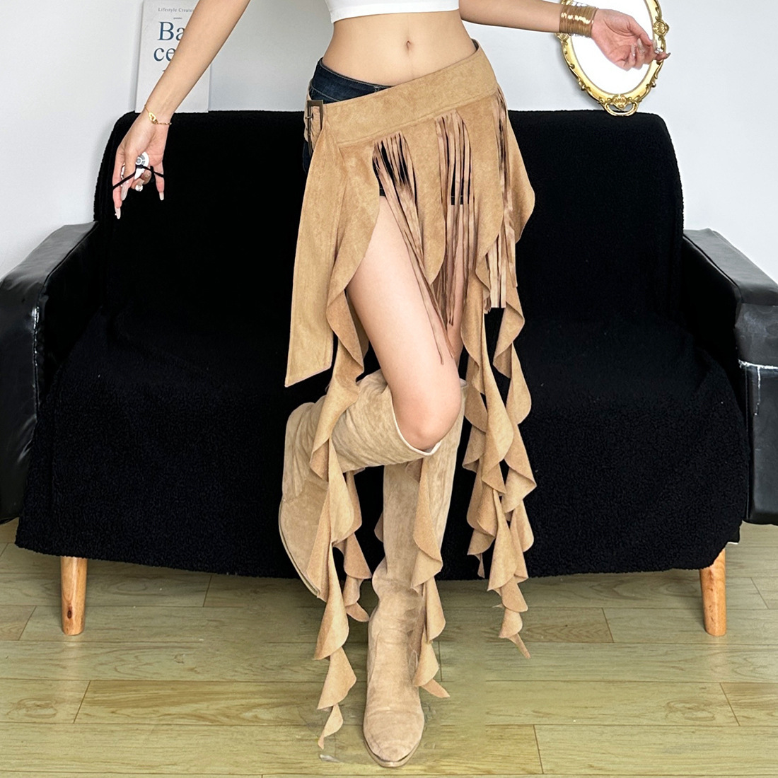 Street Fashion Summer 2026 - 2026 Zomer Vrouwen Ruffle Kwastje Tailleband