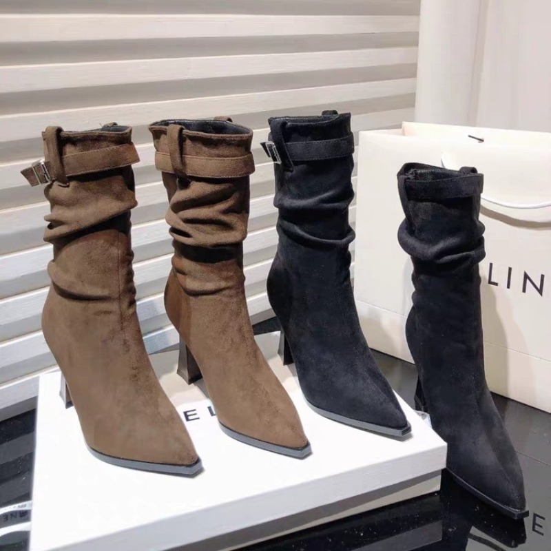 Street Fashion Fall 2025 - 2025 Nieuwe mode geplooide middenbuis magere
