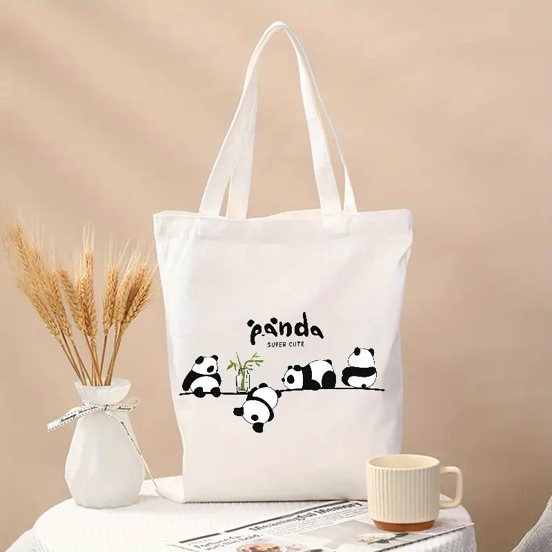 Tote Bag Canvas Print - Schattige canvas draagtas met pandaprint Kawaii