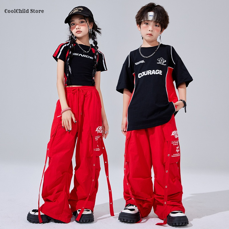 Girl Fashion Street - Hip Hop Jongens Mode T-shirt Rode