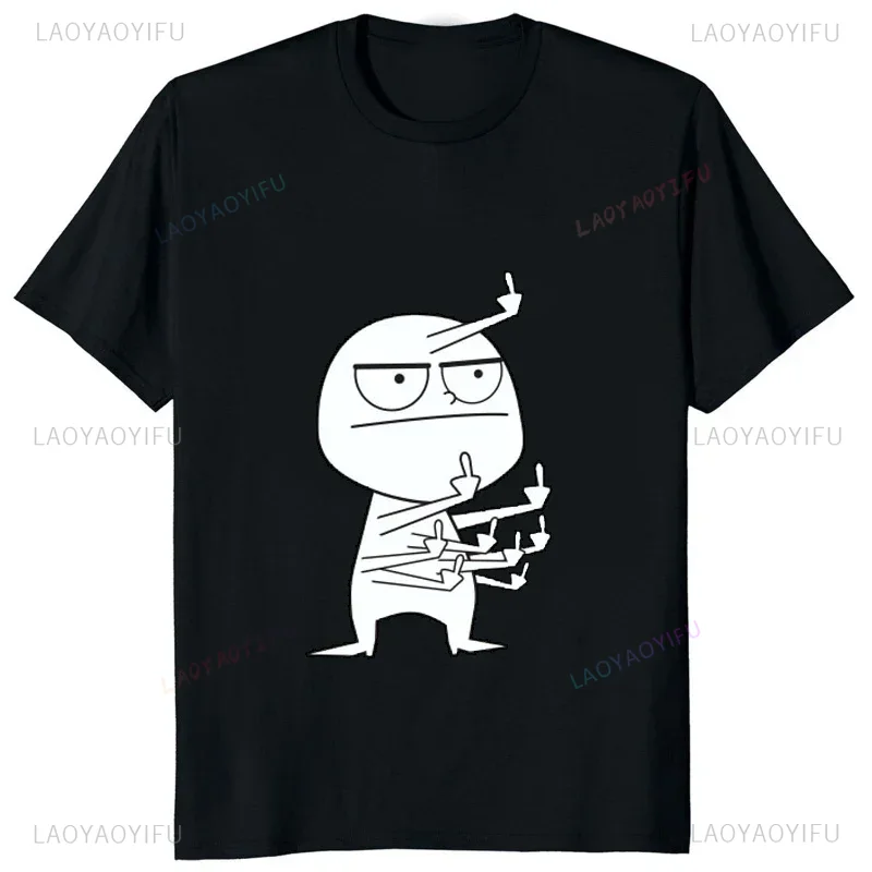Street Fashion Types - Middelvinger Grappige Maniac Gedrukt Man T-shirt