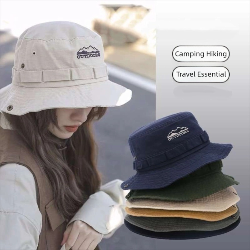 Bucket Hat Embroidered - Camping Bergbeklimmen Hoed Unisex Mode Bergketen