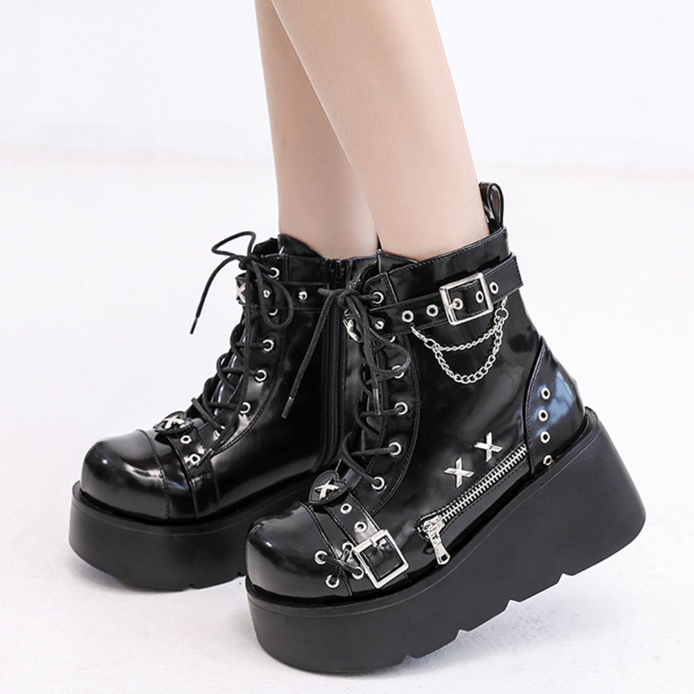 Street Fashion Female - Brand New Dames Goth Platform Enkellaars