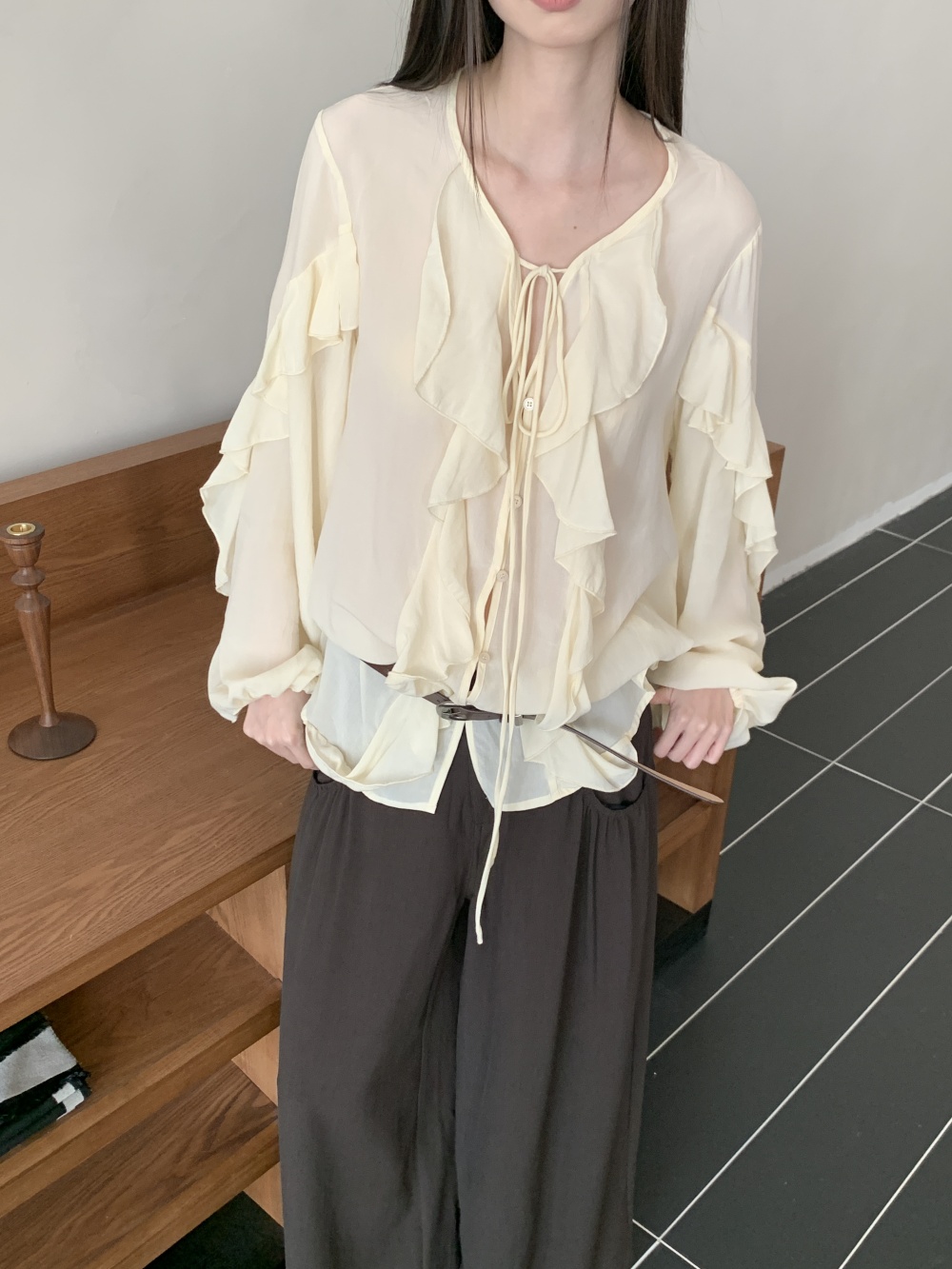 CHEERART Ruches V-hals Tie Fro - Street Fashion Fall 2025 recensie en prijs