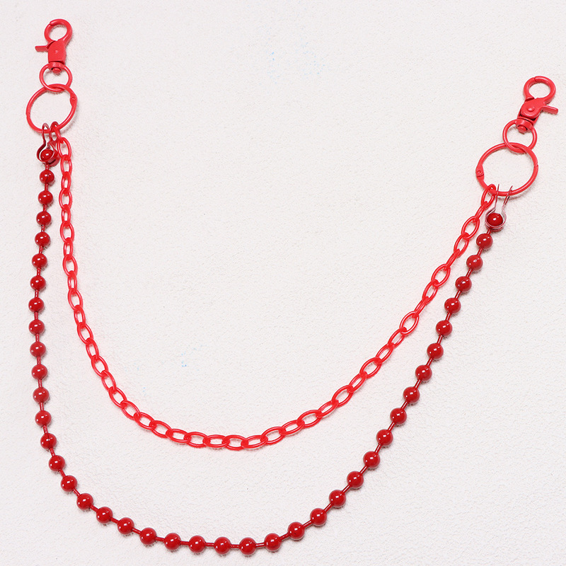 Helderrode kralenbroekketting  - Street Fashion Hip Hop recensie en prijs