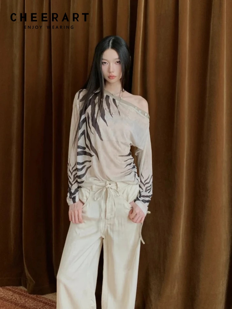 CHEERART Zebra Off Schouder De - Street Fashion Fall 2025 recensie en prijs