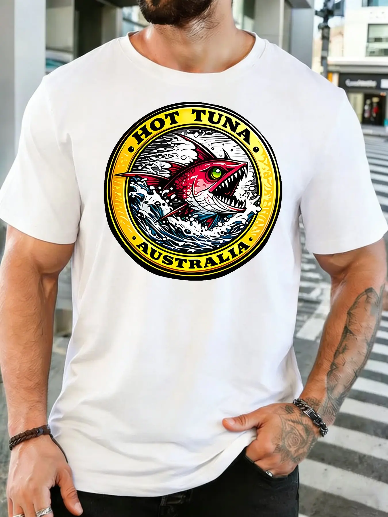 Herenshirt met retro Hot Tuna  - Street Fashion Australia recensie en prijs