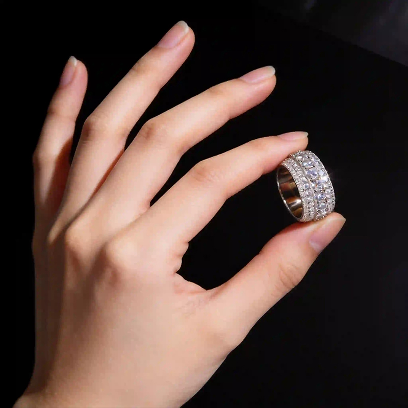 TUHE Unisex Iced Out Moissanit - Street Fashion Rings recensie en prijs