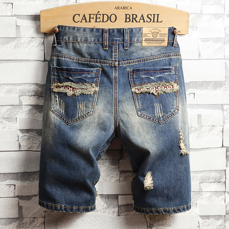 Gescheurde hiphop-denimshorts  - Street Fashion Hip Hop recensie en prijs