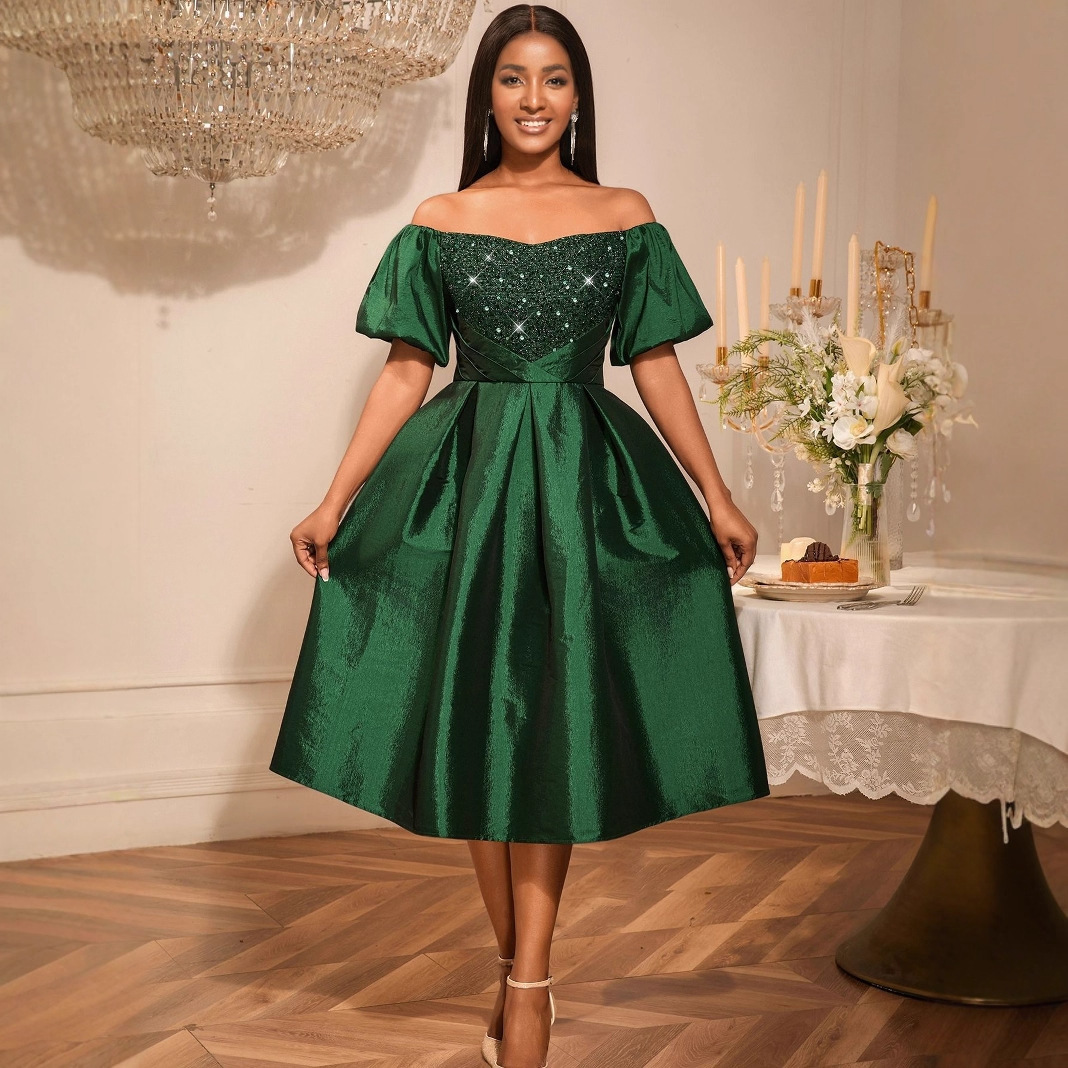 Vrouwen sexy off-shoulder jurk - Street Fashion Taiwan recensie en prijs