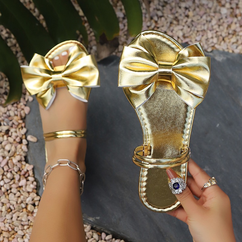 Gouden dames platte slippers n - Street Fashion Female recensie en prijs