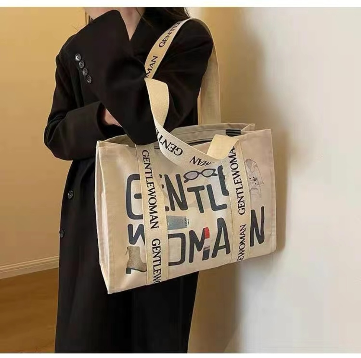 Mode Letter Print Grote Canvas - Tote Bag Canvas Print recensie en prijs