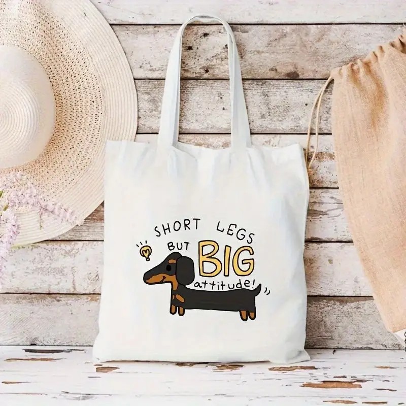 Leuke Teckel Grappige Handtass - Tote Bag Canvas Print recensie en prijs