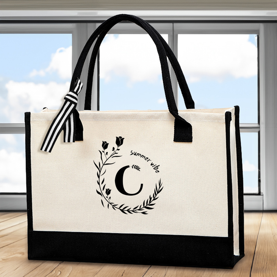 Leren draagtas met letterprint - Tote Bag Canvas Print recensie en prijs