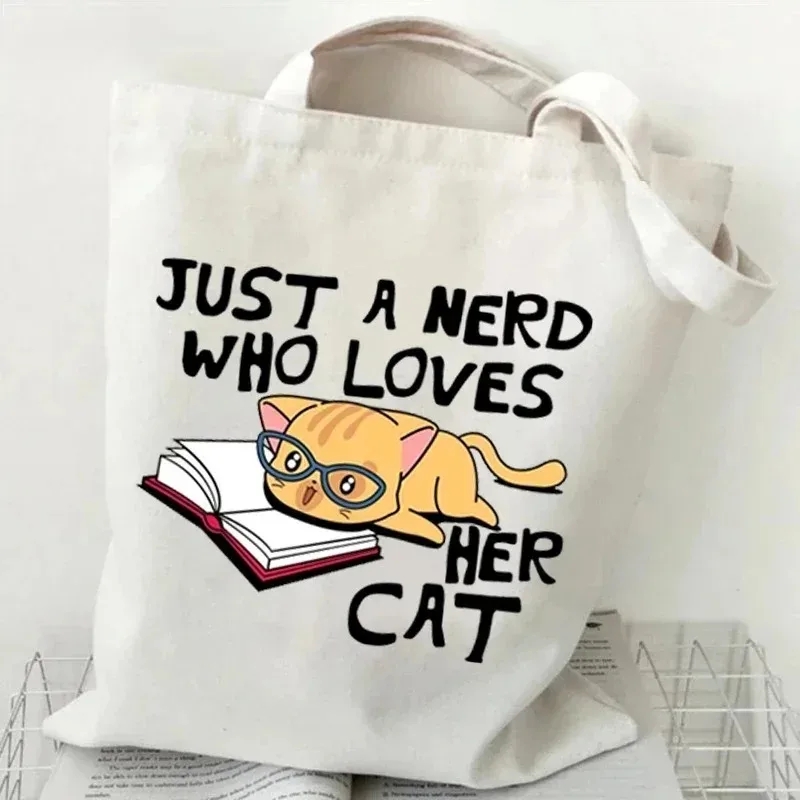 Kat en boek canvas handtas Dam - Tote Bag Canvas Print recensie en prijs