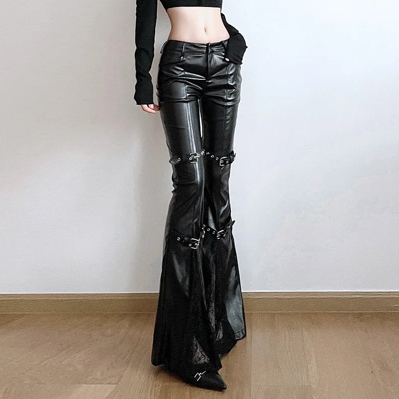Dames PU lederen flare broek,  - Street Fashion Female recensie en prijs