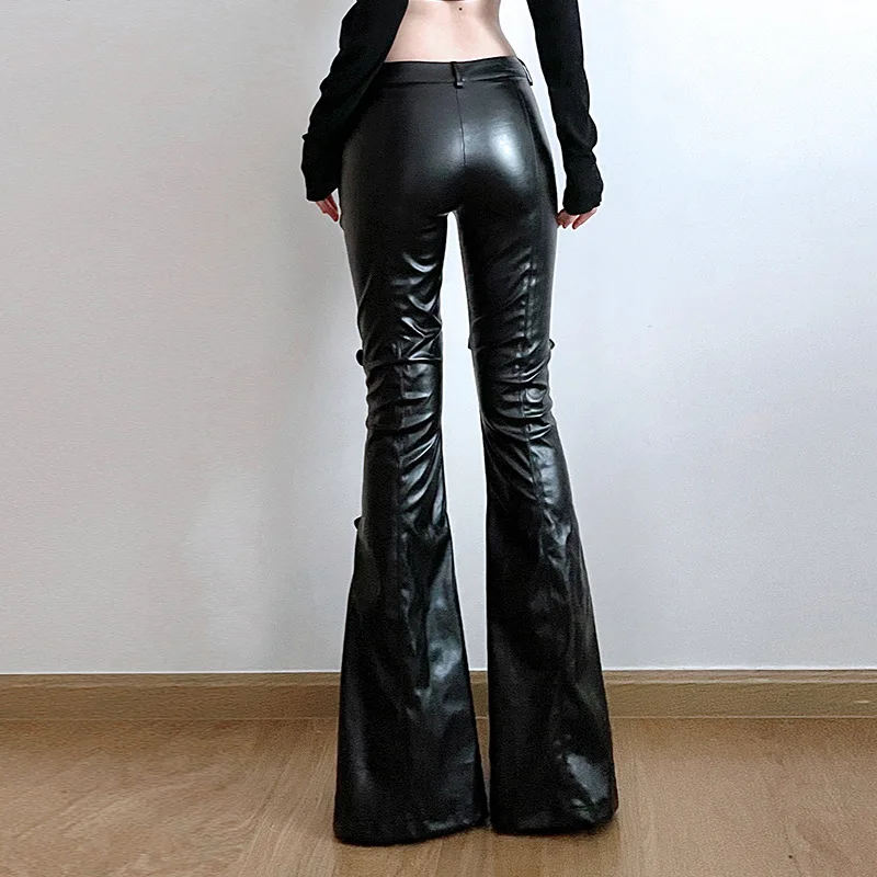 Dames PU lederen flare broek,  - Street Fashion Female recensie en prijs