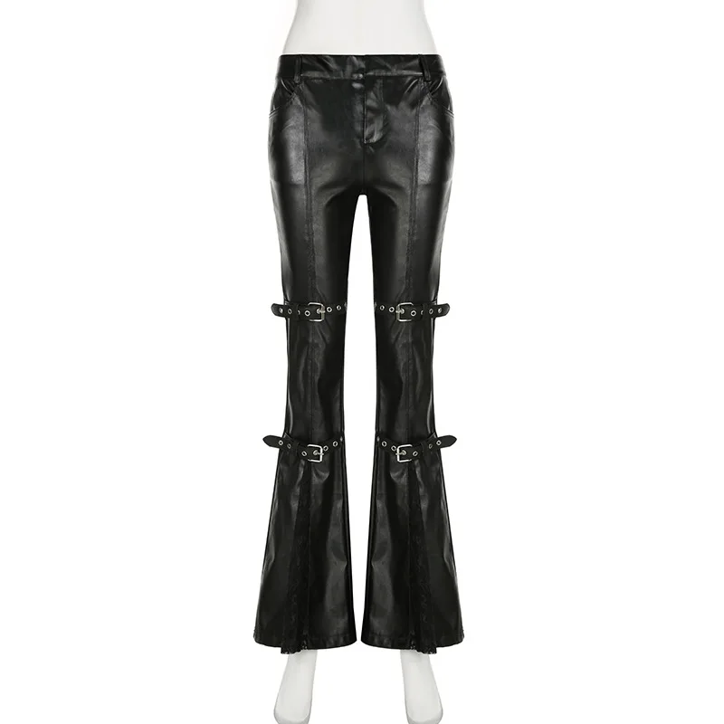 Dames PU lederen flare broek,  - Street Fashion Female recensie en prijs