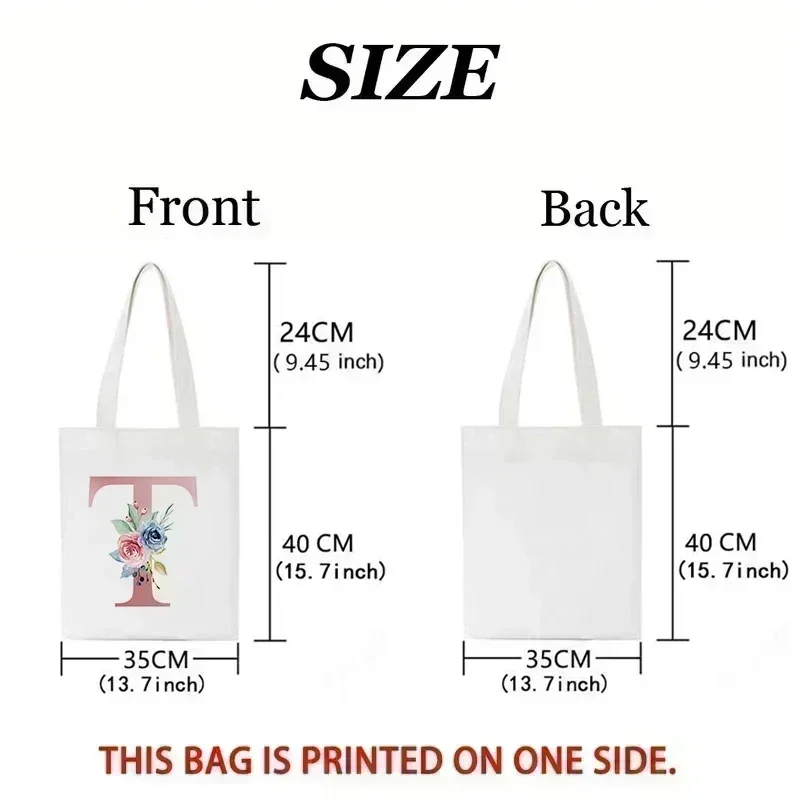 Elegante bloemen alfabet draag - Tote Bag Canvas Print recensie en prijs