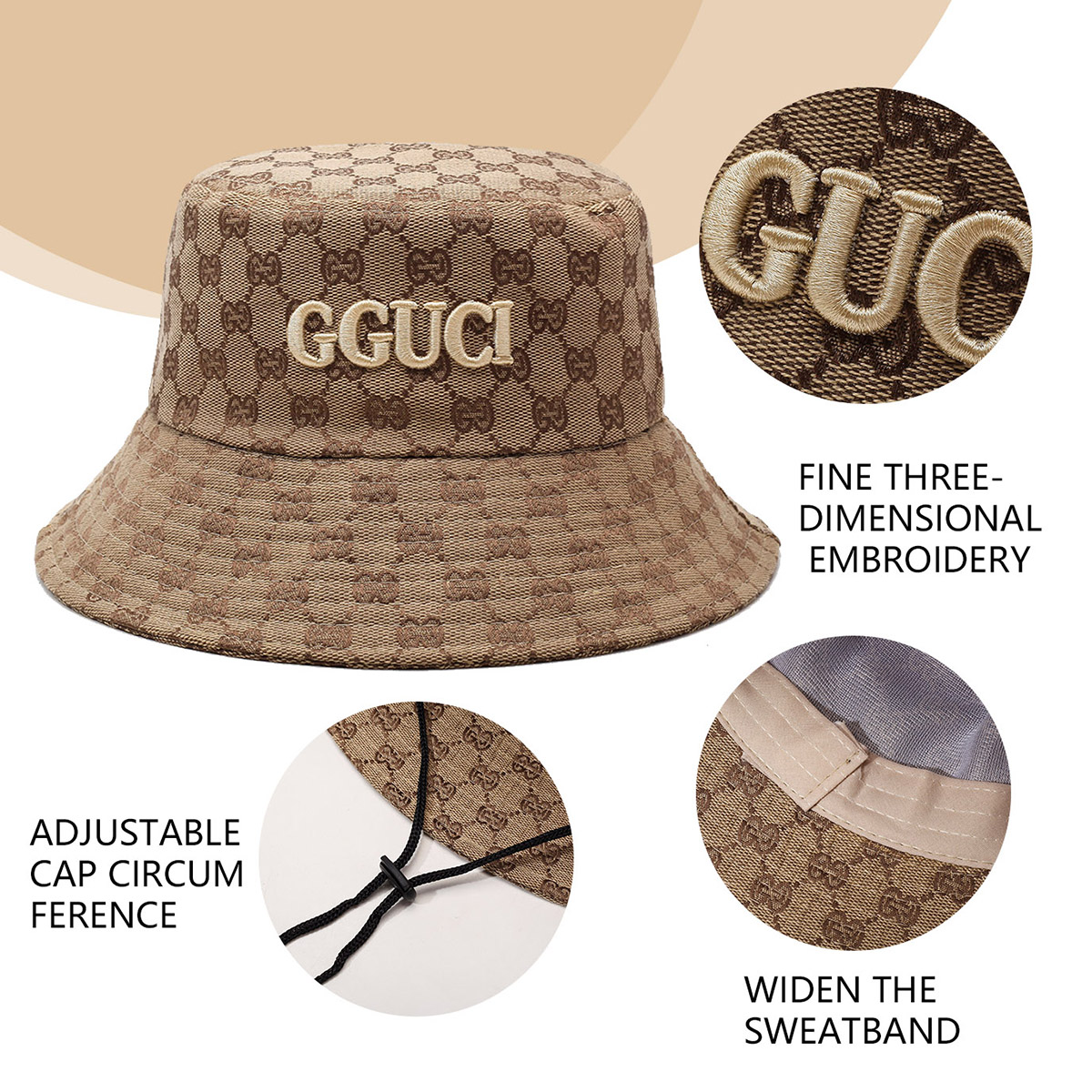 Unisex zwart-wit geborduurde l - Bucket Hat Embroidered recensie en prijs