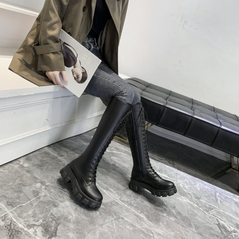 Dames kniehoge laarzen met vet - Street Fashion Female recensie en prijs